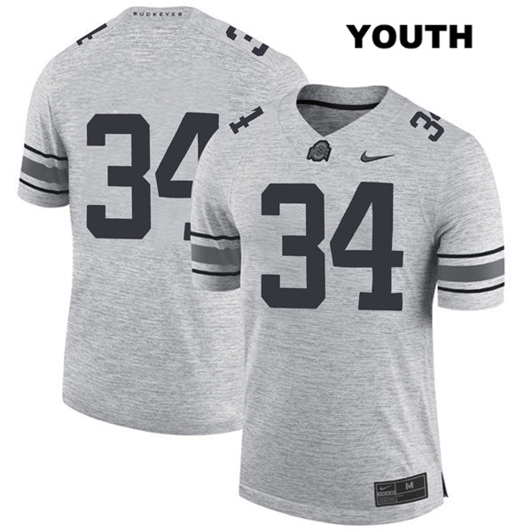Ohio State Buckeyes Youth Mitch Rossi #34 Gray Authentic Nike No Name College NCAA Stitched Football Jersey LV19X67NI
